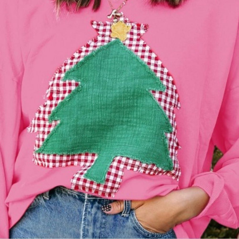 Pink Patchwork Christmas Tree Short Set - Picture 3 of 4
